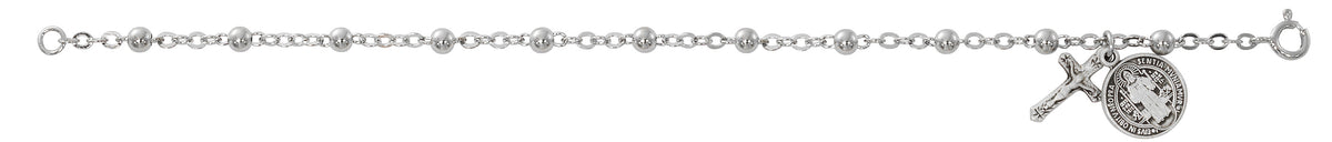 Sterling Silver St. Benedict Bead Bracelet