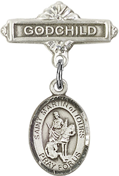 St. Martin of Tours Charm and Godchild Badge Pin
