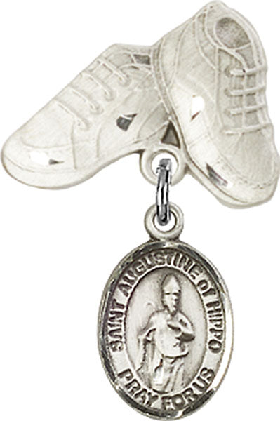 St. Augustine of Hippo Charm and Baby Boots Pin