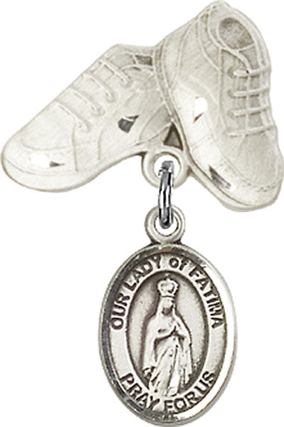Our Lady of Fatima Charm and Baby Boots Pin