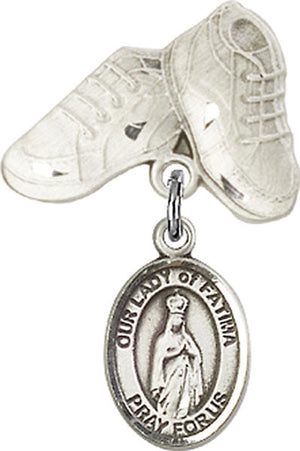 Our Lady of Fatima Charm and Baby Boots Pin