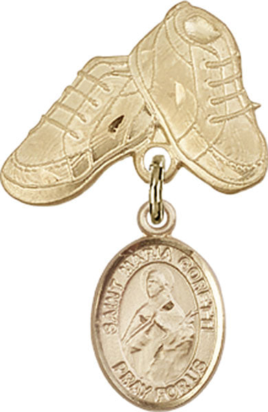 St. Maria Goretti Charm and Baby Boots Pin