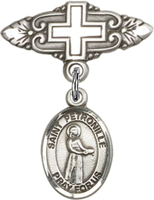 St. Petronille Charm and Badge Pin with Cross