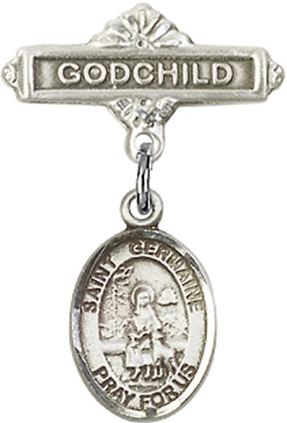St. Germaine Cousin Charm and Godchild Badge Pin