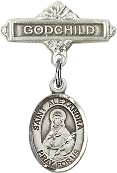 St. Alexandra Charm and Godchild Badge Pin