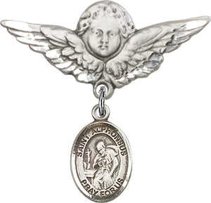 St. Alphonsus Charm and Angel with Larger Wings Badge Pin