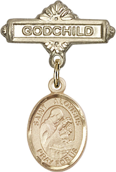 St. Aloysius Gonzaga Charm and Godchild Badge Pin