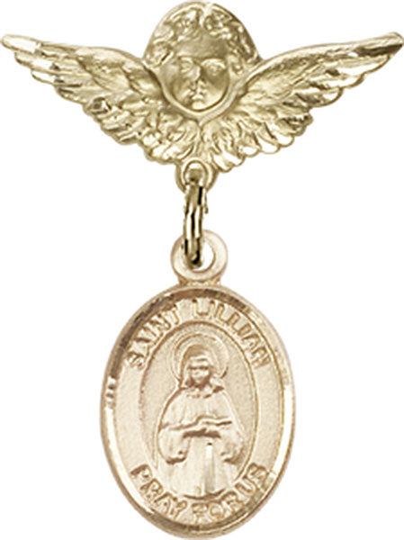 St. Lillian Charm and Angel with Smaller Wings Badge Pin
