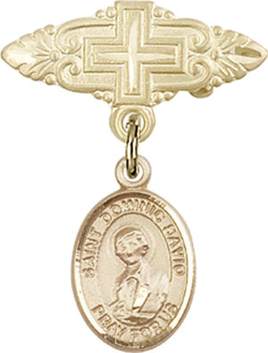 St. Dominic Savio Charm and Badge Pin with Cross