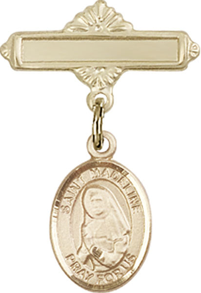 St. Madeline Sophie Barat Charm and Polished Engravable Badge Pin