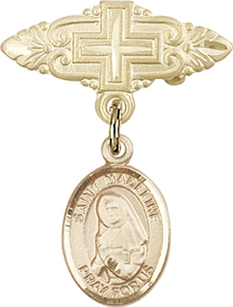 St. Madeline Sophie Barat Charm and Badge Pin with Cross
