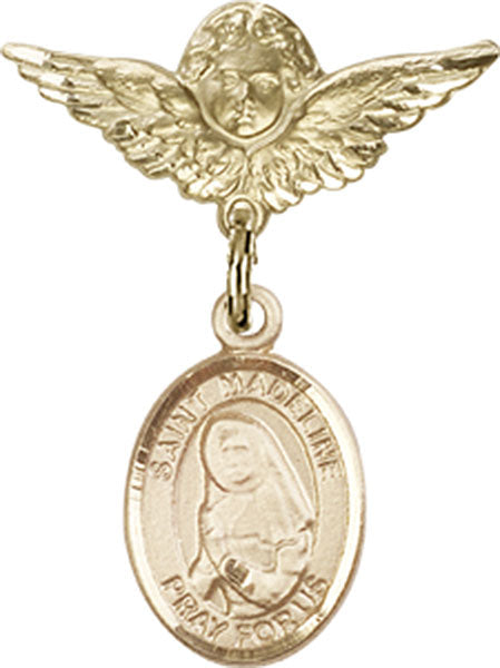 St. Madeline Sophie Barat Charm and Angel with Smaller Wings Badge Pin