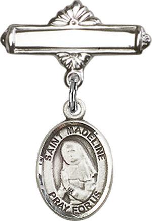 St. Madeline Sophie Barat Charm and Polished Engravable Badge Pin