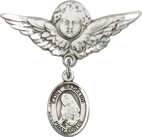 St. Madeline Sophie Barat Charm and Angel with Larger Wings Badge Pin