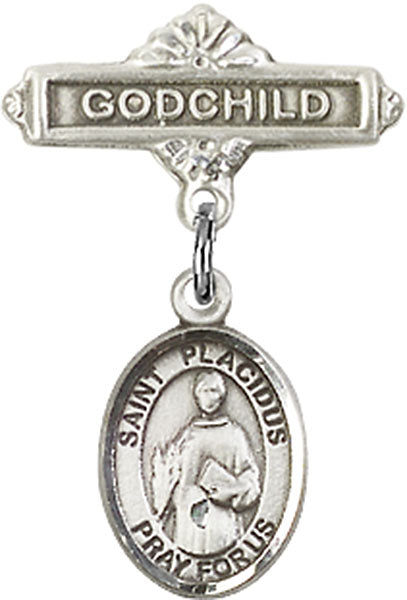 St. Placidus Charm and Godchild Badge Pin