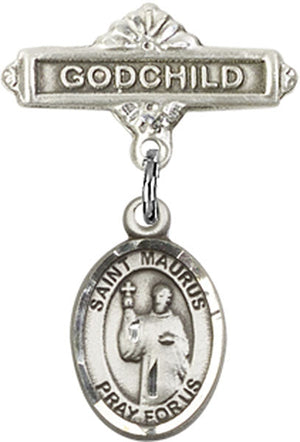 St. Maurus Charm and Godchild Badge Pin