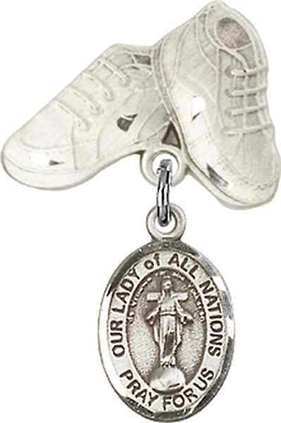 Our Lady of All Nations Charm and Baby Boots Pin