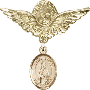 St. Alice Charm and Angel with Larger Wings Badge Pin