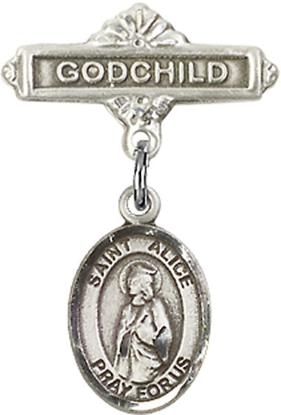 St. Alice Charm and Godchild Badge Pin