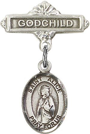 St. Alice Charm and Godchild Badge Pin
