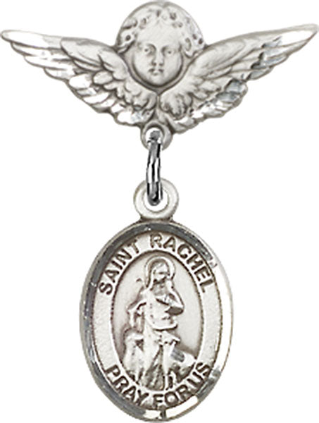 St. Rachel Charm and Angel with Smaller Wings Badge Pin