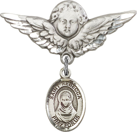 St. Rebecca Charm and Angel with Larger Wings Badge Pin
