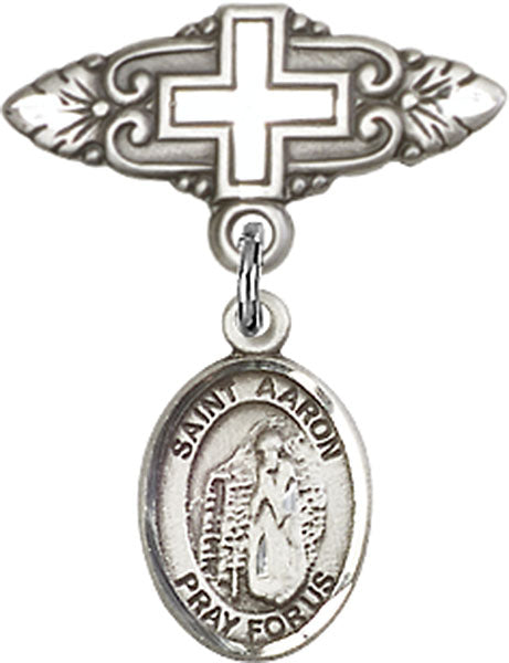 St. Aaron Charm and Badge Pin with Cross
