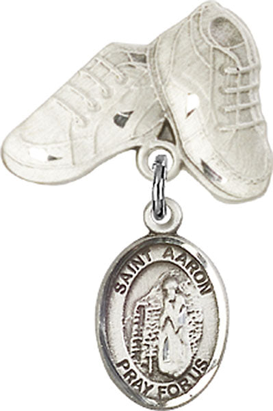 St. Aaron Charm and Baby Boots Pin