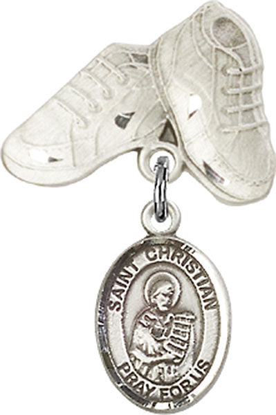 St. Christian Demosthenes Charm and Baby Boots Pin