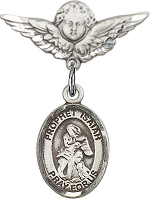 St. Isaiah Charm and Angel with Smaller Wings Badge Pin