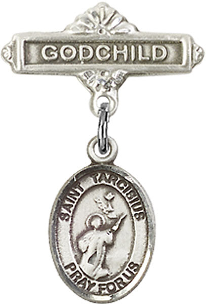 St. Tarcisius Charm and Godchild Badge Pin