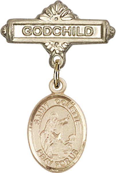 St. Colette Charm and Godchild Badge Pin
