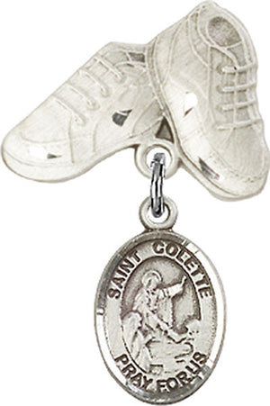 St. Colette Charm and Baby Boots Pin