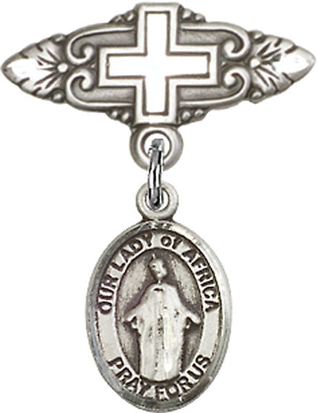 Our Lady of Africa Charm and Badge Pin with Cross