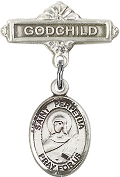 St. Perpetua Charm and Godchild Badge Pin