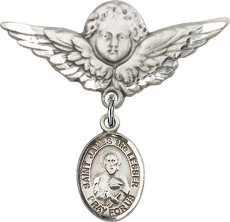 St. James the Lesser Charm and Angel with Larger Wings Badge Pin