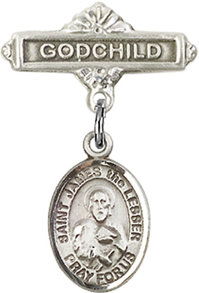 St. James the Lesser Charm and Godchild Badge Pin
