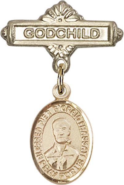 Blessed Pier Giorgio Frassati Charm and Godchild Badge Pin