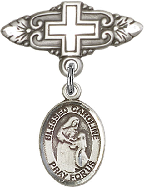Blessed Caroline Gerhardinger Charm and Badge Pin with Cross