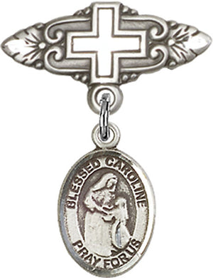 Blessed Caroline Gerhardinger Charm and Badge Pin with Cross