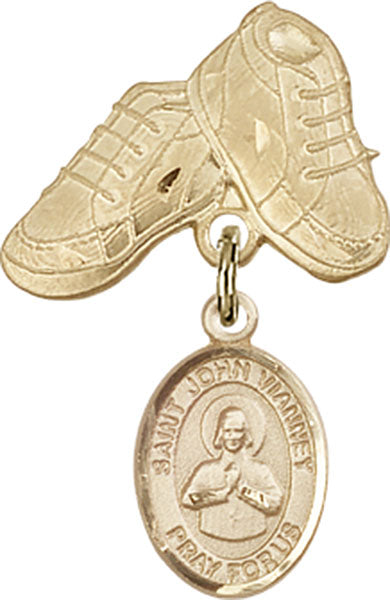 St. John Vianney Charm and Baby Boots Pin