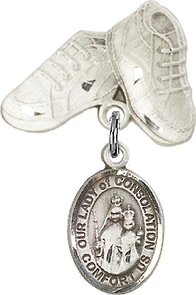 Our Lady of Consolation Charm and Baby Boots Pin