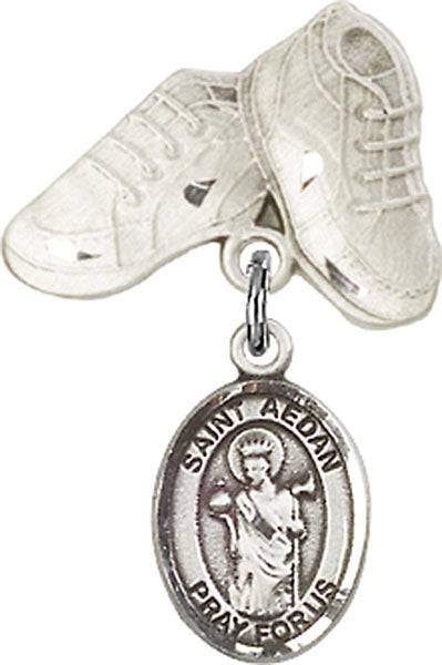 St. Aedan of Ferns Charm and Baby Boots Pin