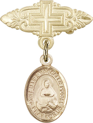 Marie Magdalen Postel Charm and Badge Pin with Cross