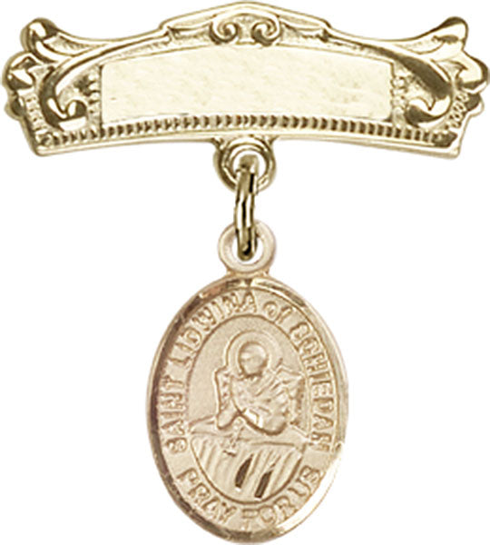 St. Lidwina of Schiedam Charm and Arched Polished Engravable Badge Pin