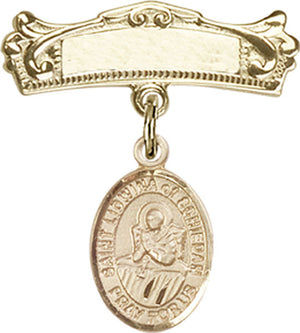 St. Lidwina of Schiedam Charm and Arched Polished Engravable Badge Pin