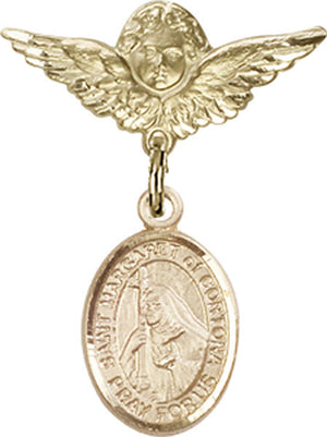 St. Margaret of Cortona Charm and Angel with Smaller Wings Badge Pin