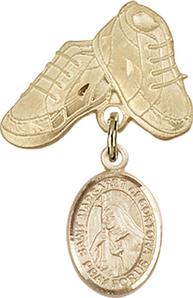 St. Margaret of Cortona Charm and Baby Boots Pin