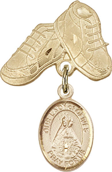 Our Lady of Olives Charm and Baby Boots Pin