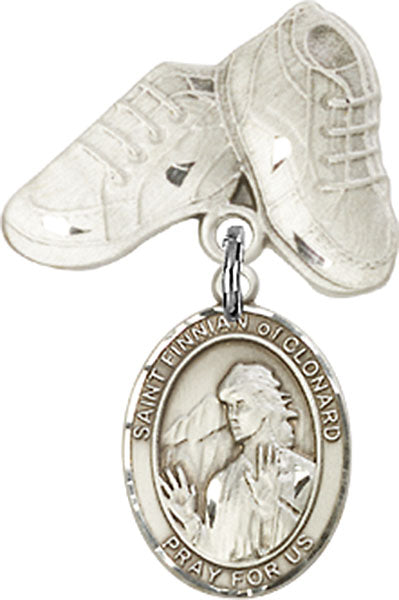 St. Finnian of Clonard Charm and Baby Boots Pin